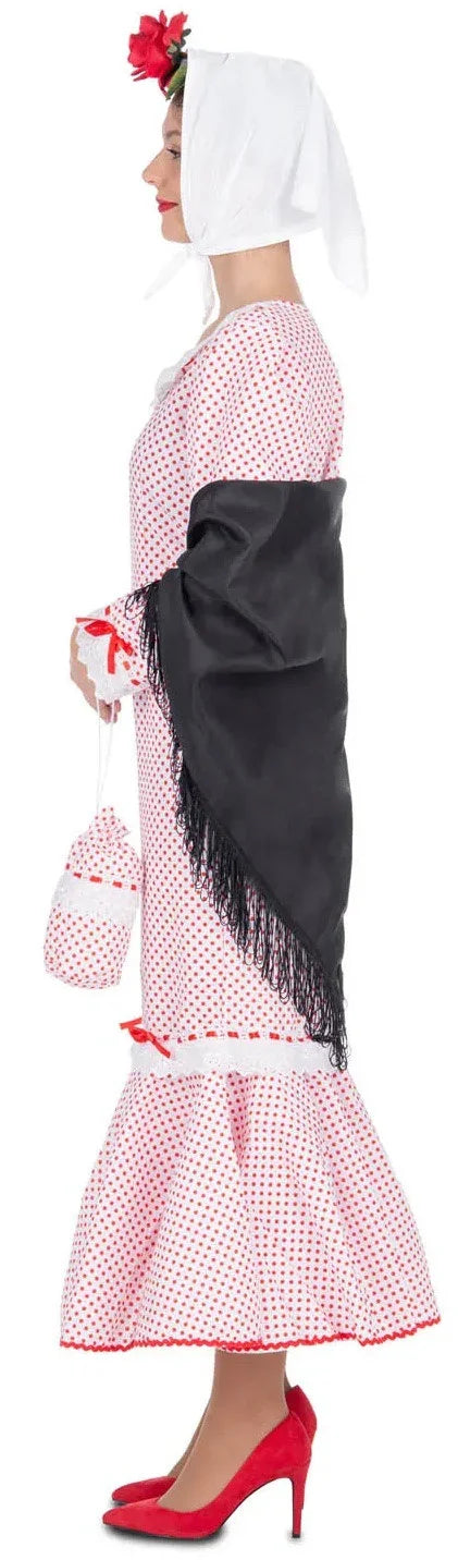 Disfraz de Chulapa Madrileña Blanco para Mujer Chulapos y Chulapas Viving